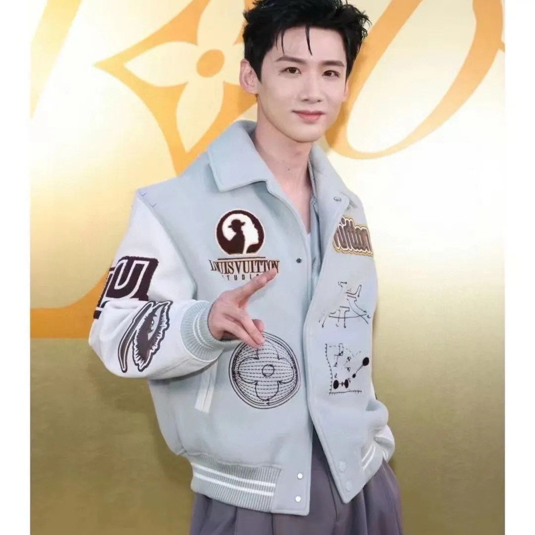 Louis Vuitton 23Fw Eye of the Devil Heavy Embroidered Baseball Jacket Jacket